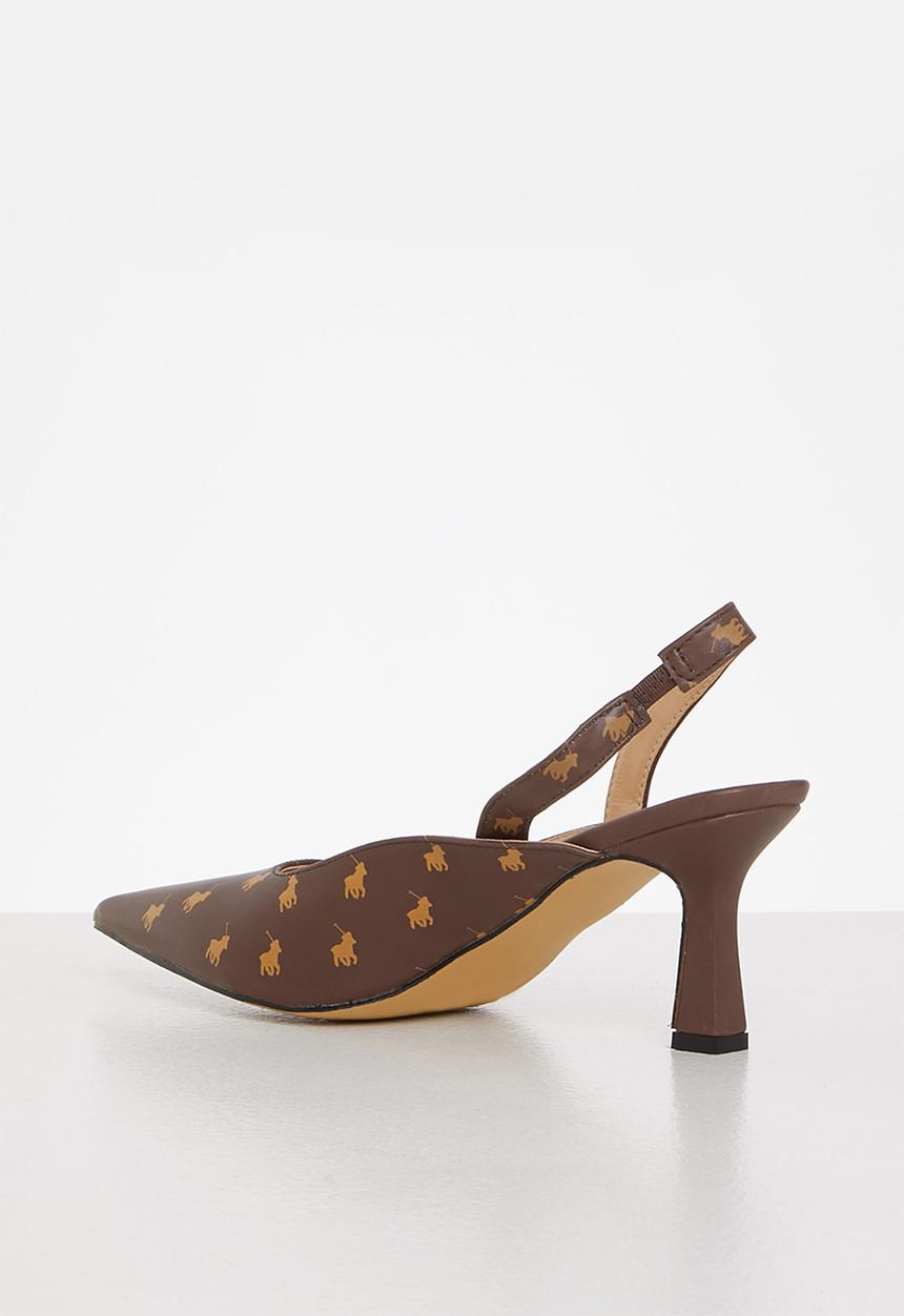 POLO - Monogram sling back - brown