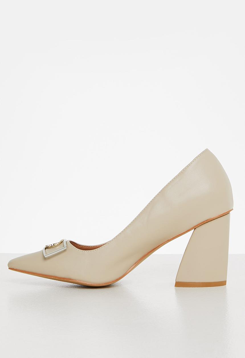 POLO - Basic block heel - cream
