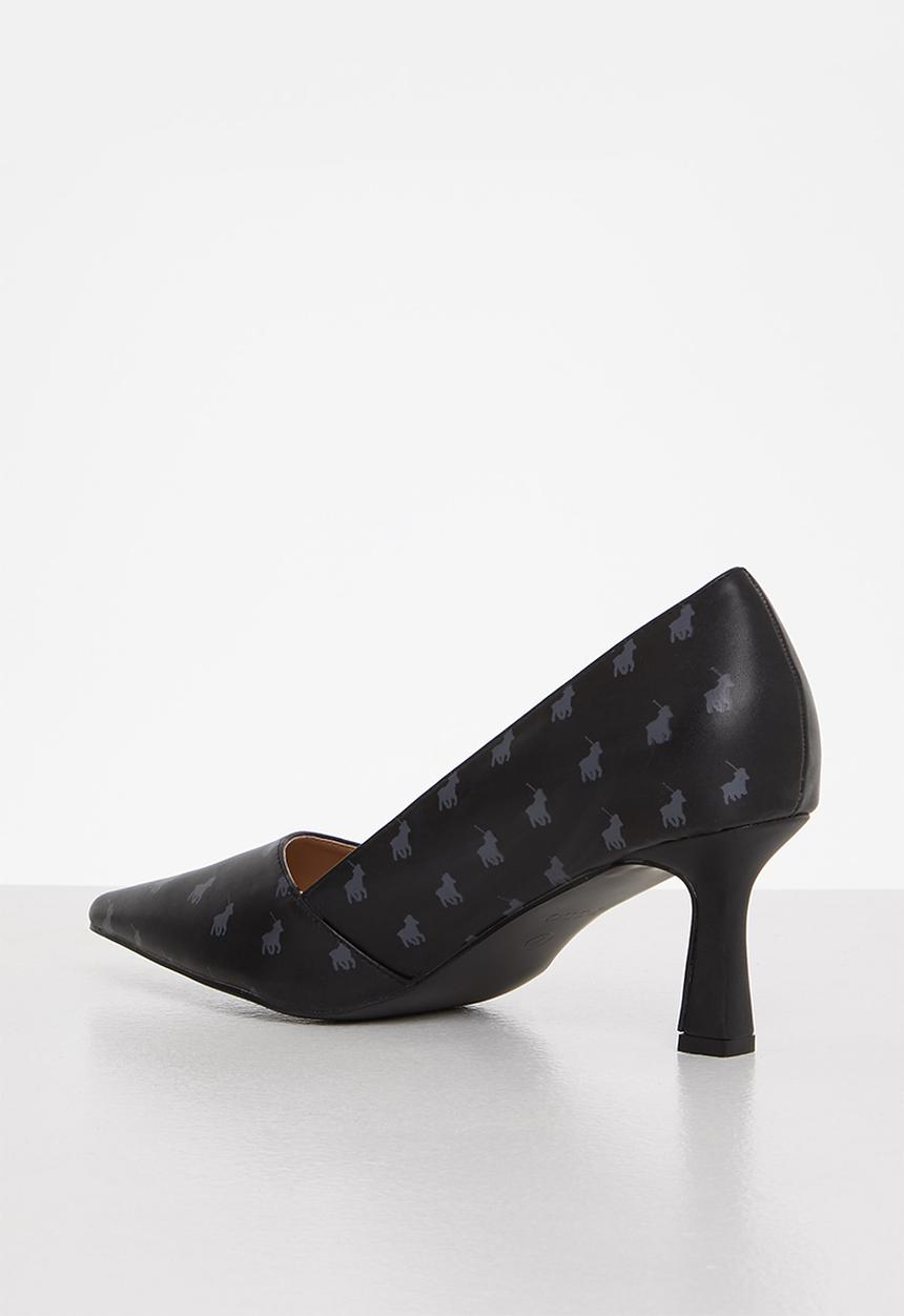 POLO - Pointed toe monogram pump - black