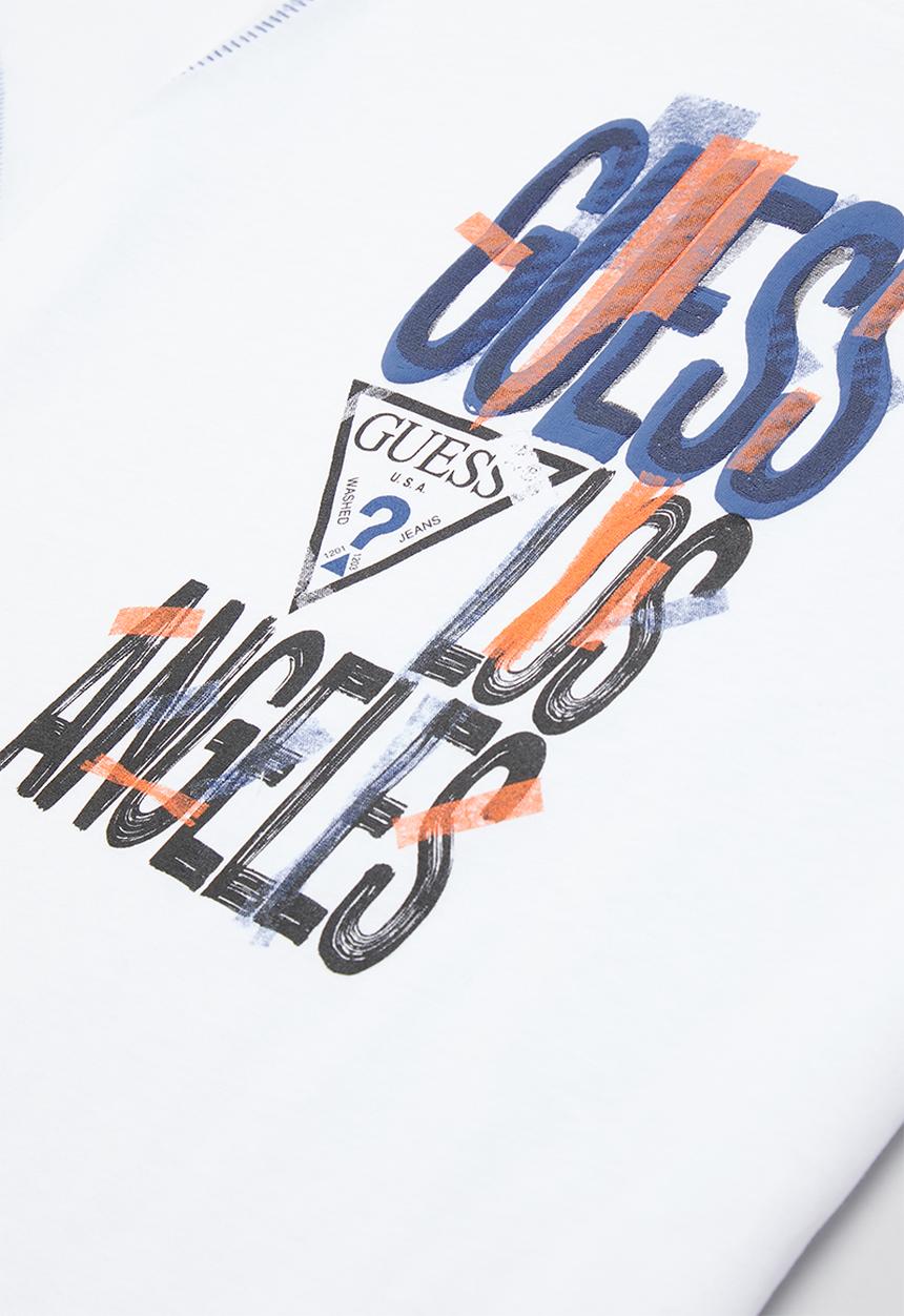GUESS - Short sleeve guess los angeles tee - pure white