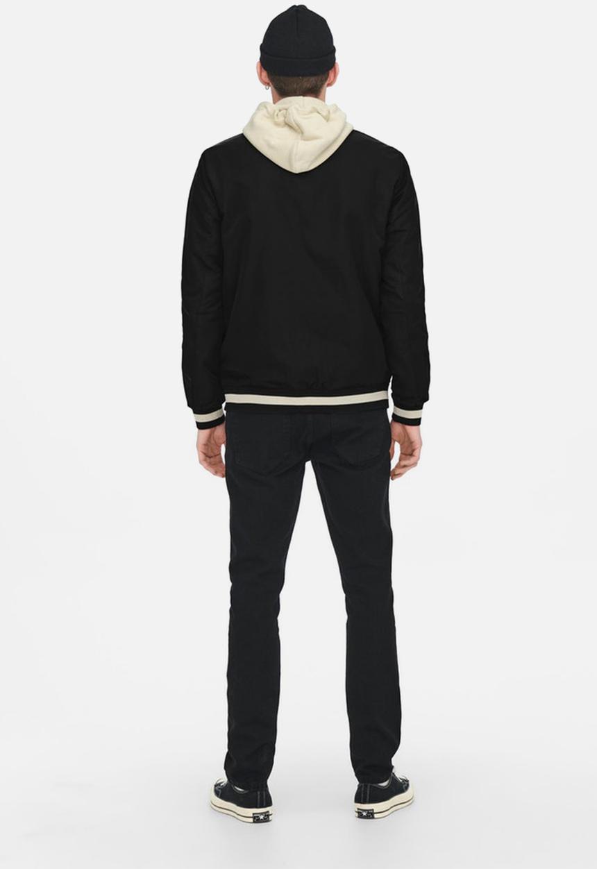 Only & Sons - Ace varsity jacket - black