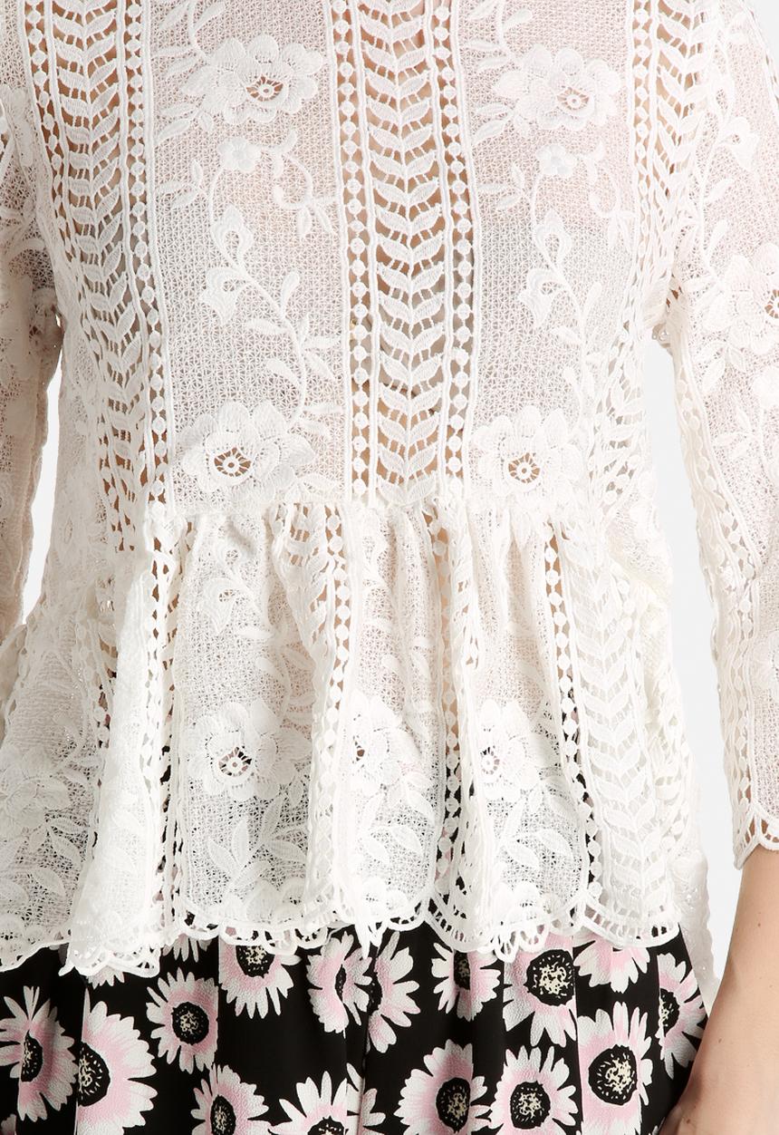 Dahlia - Boho Smock Top in Lace
