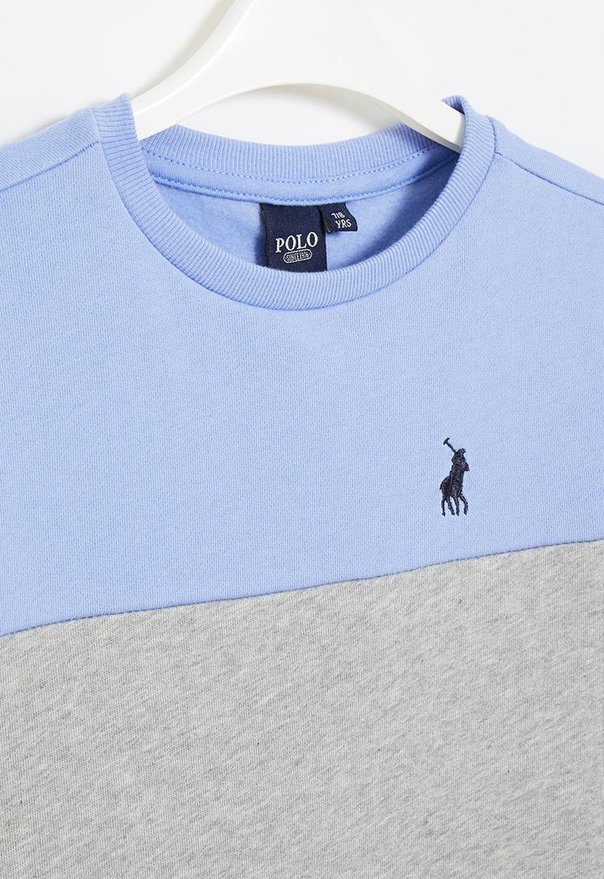 POLO - Boys colour blocked crew neck sweater - light blue
