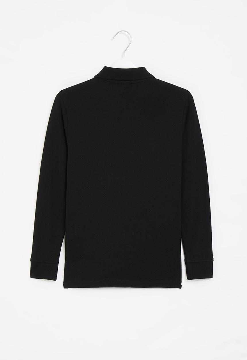 POLO - Boys classic long sleeve golfer - black