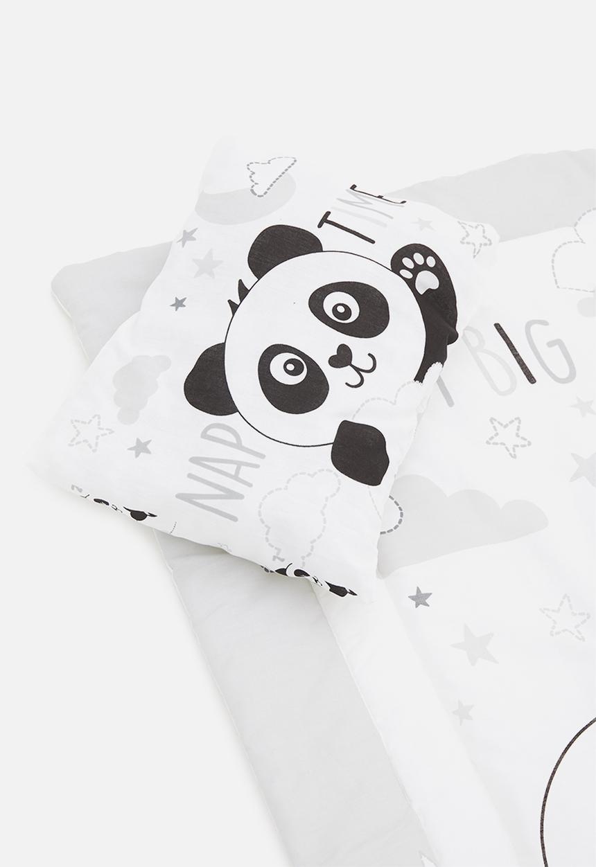 Character Group - Panda camp cot comforter - white & grey