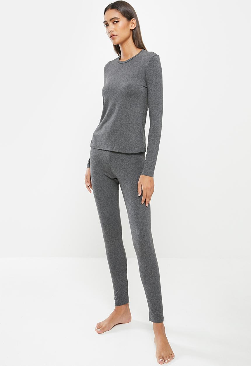 Superbalist - Slim fit sleep set - charcoal melange
