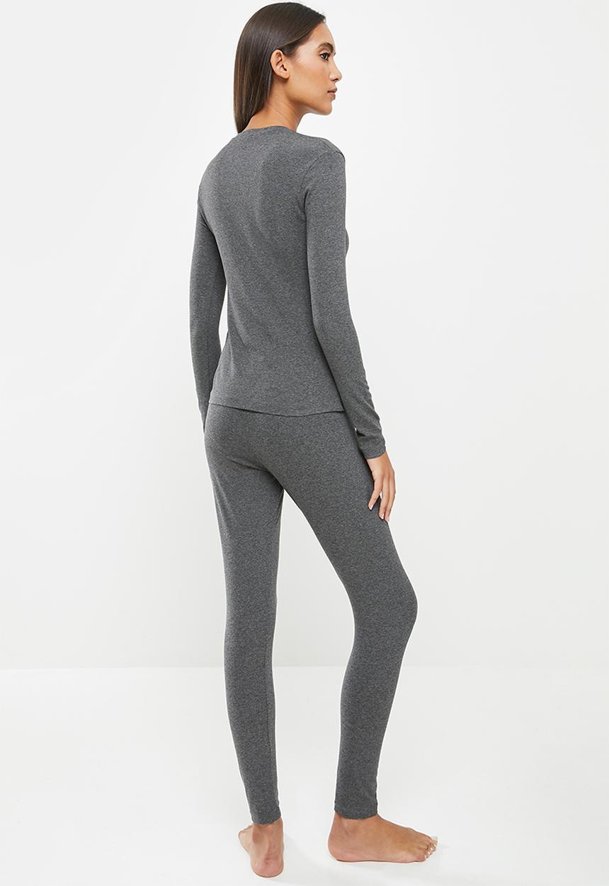 Superbalist - Slim fit sleep set - charcoal melange