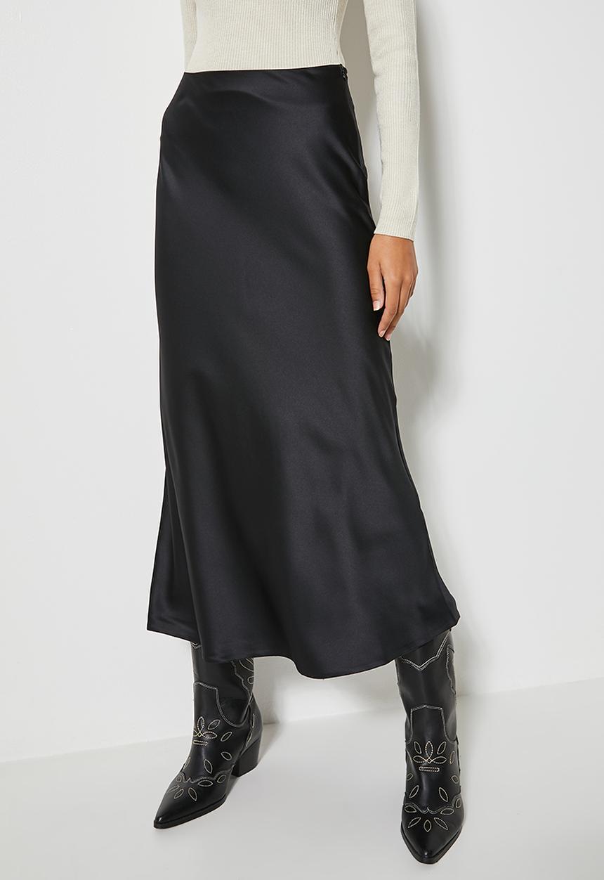 Superbalist - Long midi slip skirt - black