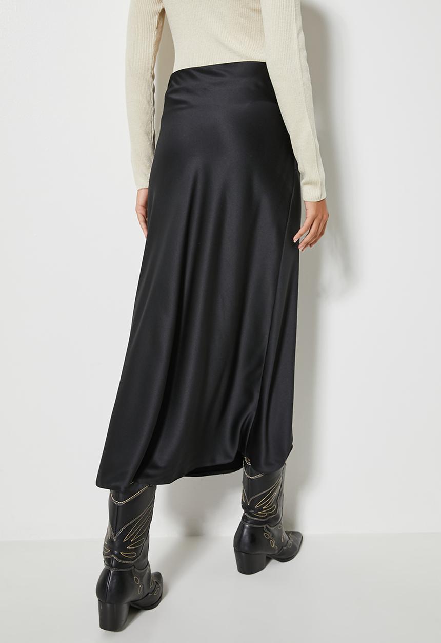 Superbalist - Long midi slip skirt - black