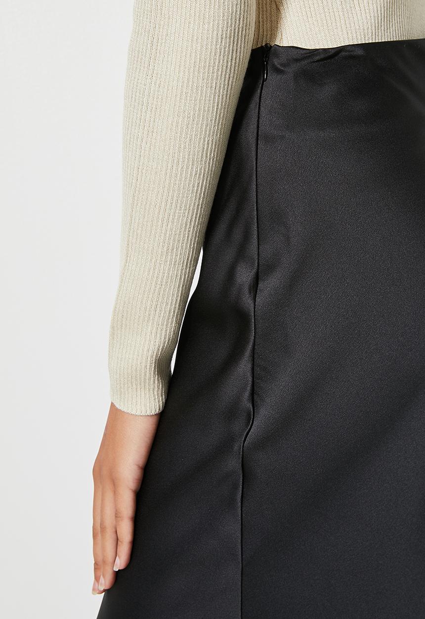 Superbalist - Long midi slip skirt - black
