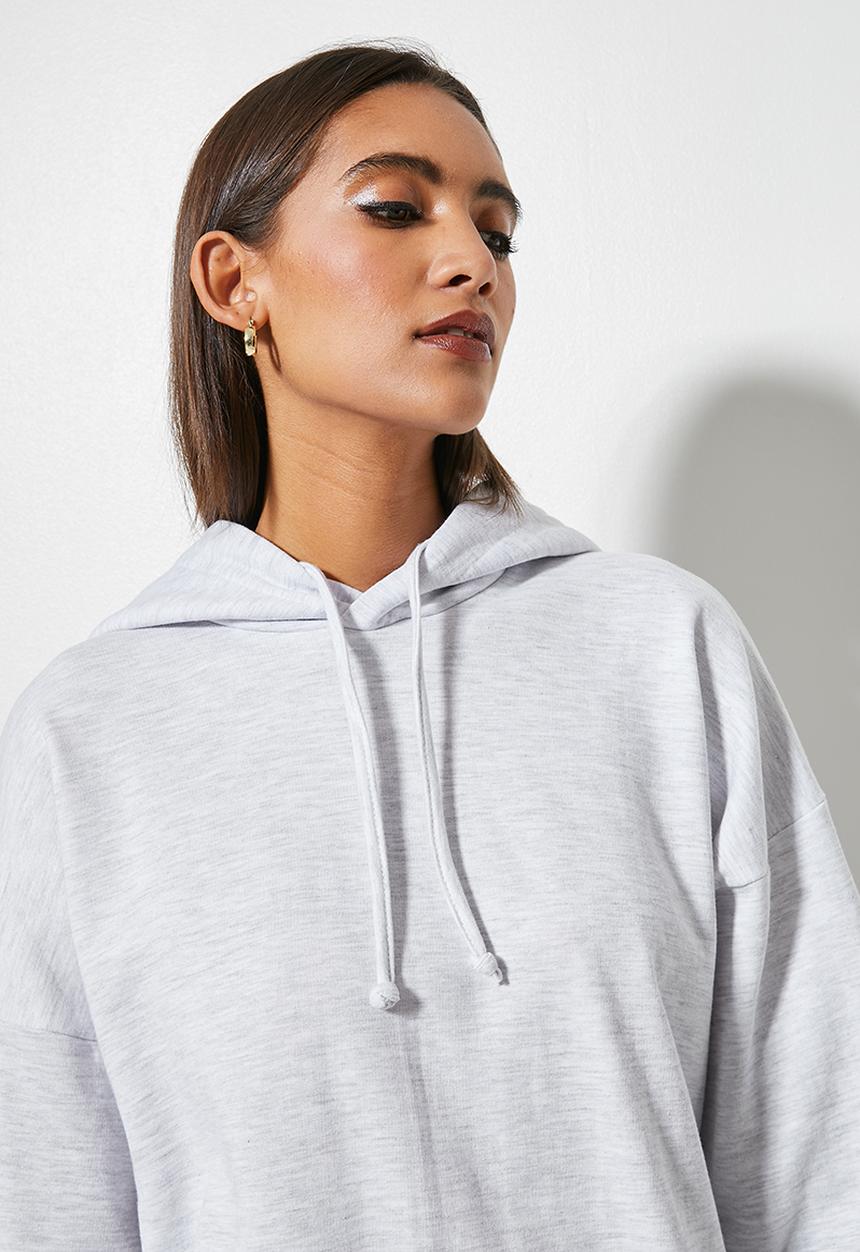 Superbalist - Longline hoodie - ice melange