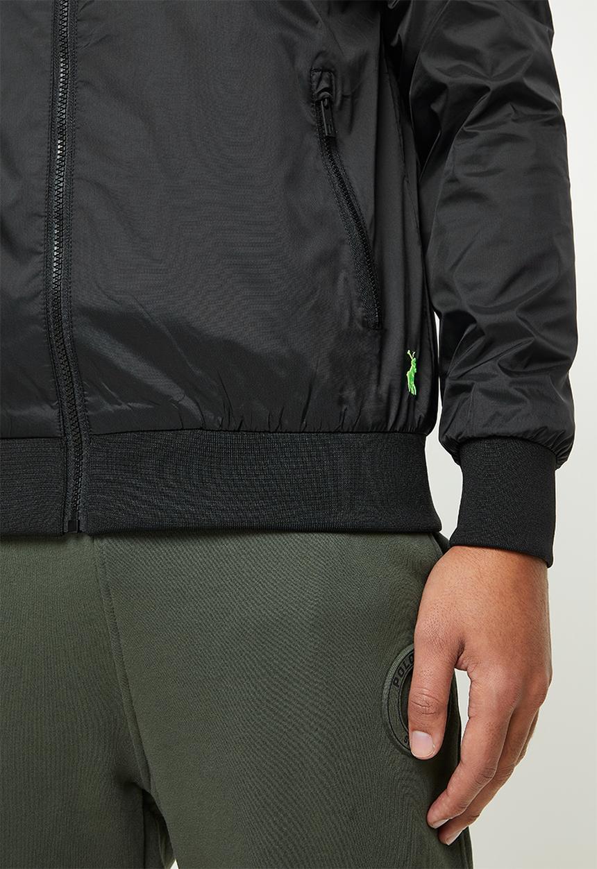 POLO - Men sport hooded jacket - black