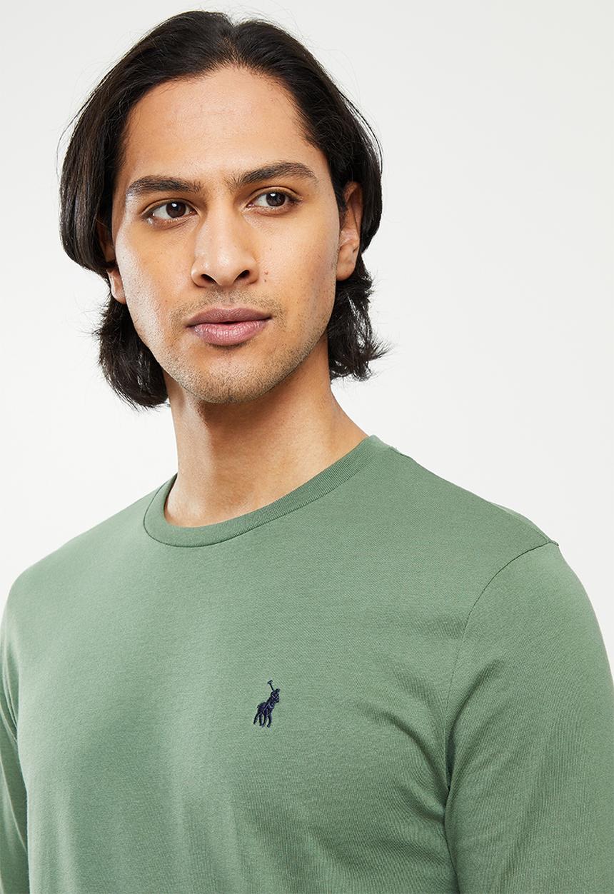 POLO - Men plain long sleeve tee - fatigue