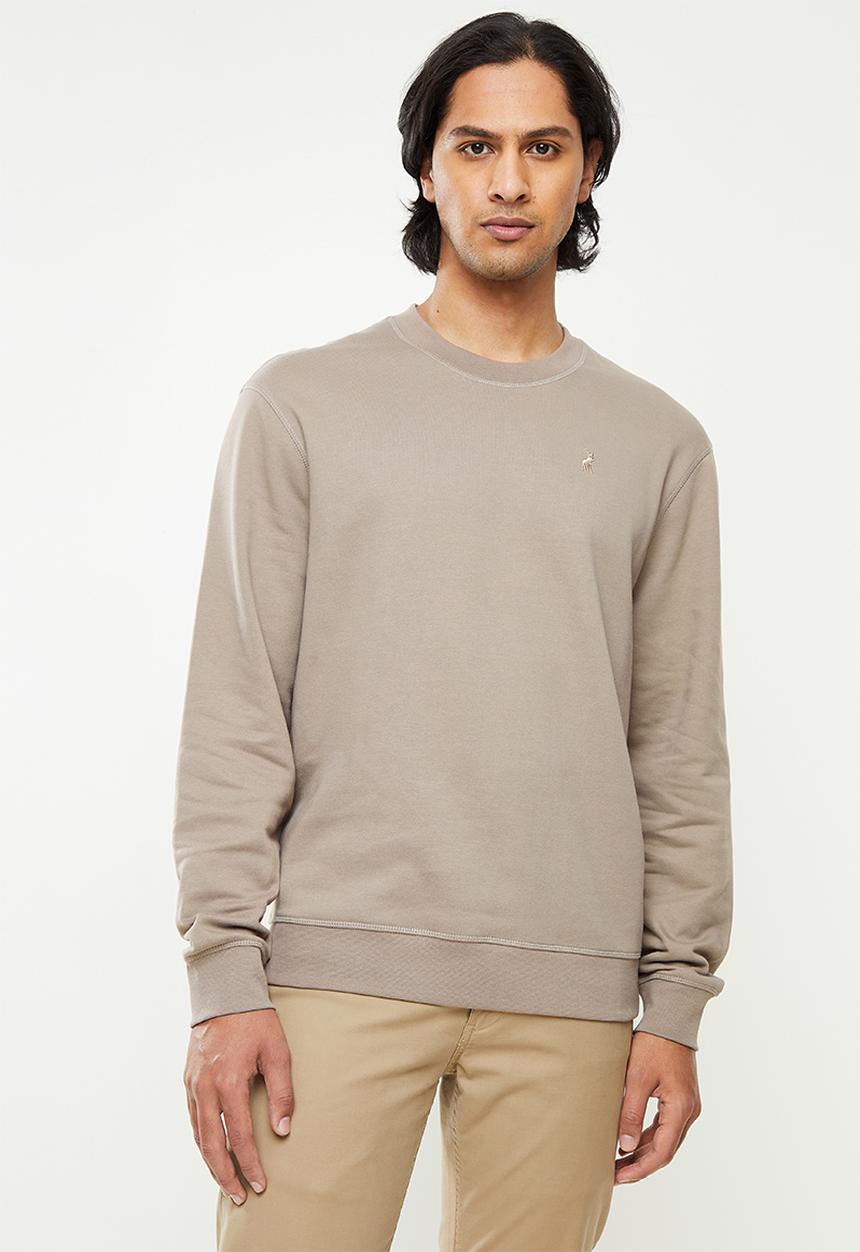 POLO - Men crew fleece sweat - taupe