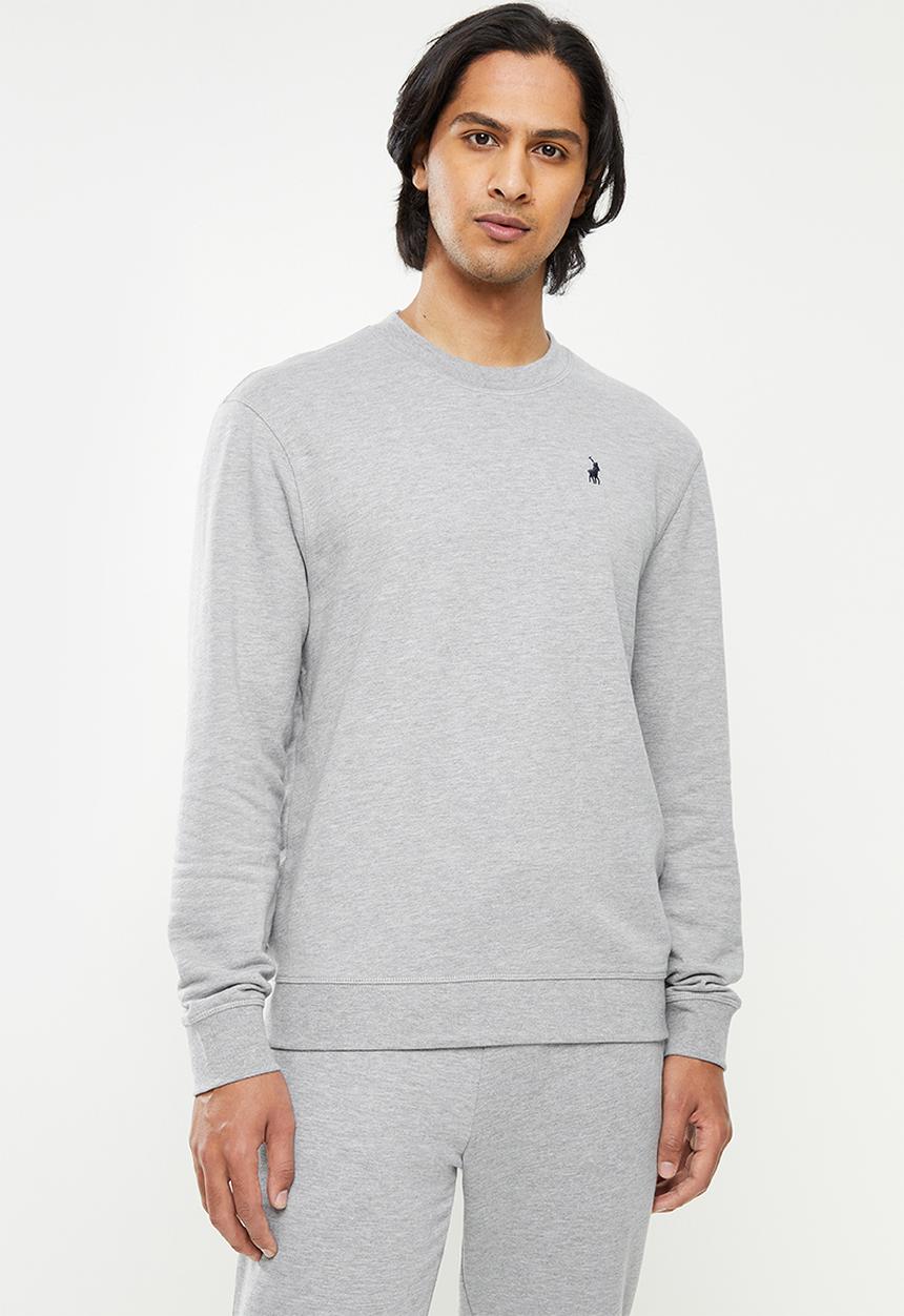POLO - Men Crew Fleece Sweatshirt - Grey Melange