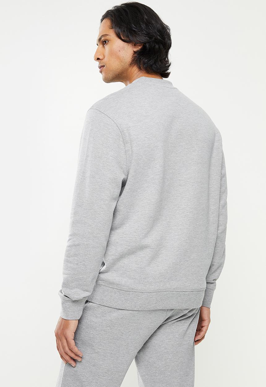 POLO - Men Crew Fleece Sweatshirt - Grey Melange