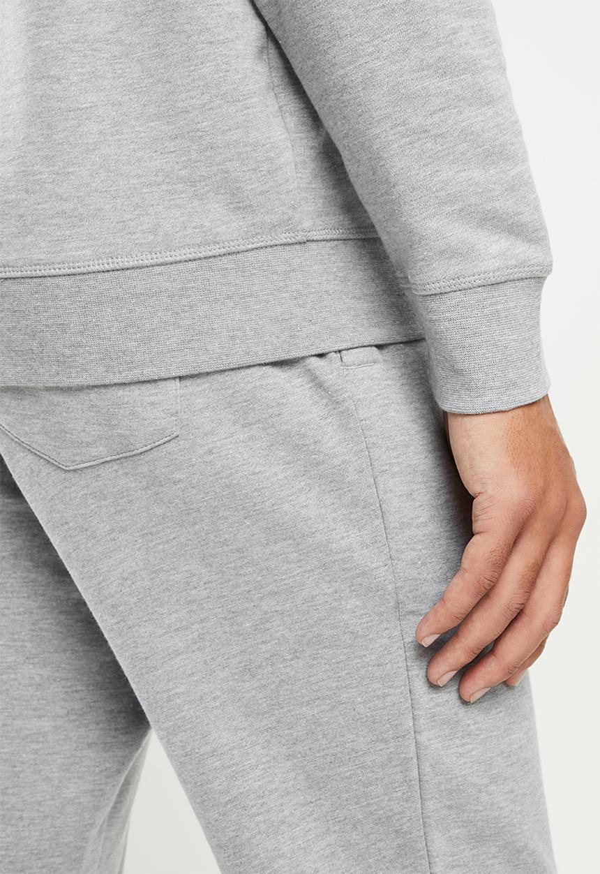 POLO - Men Crew Fleece Sweatshirt - Grey Melange