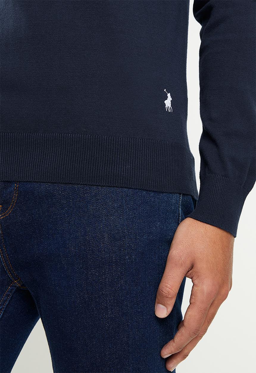 POLO - Men colourblock long sleeve knitwear - navy