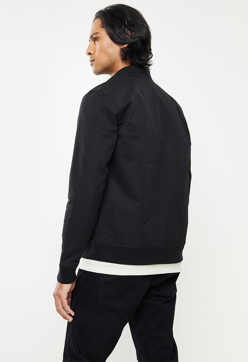 POLO - Mns ribbed harrington jacket - black