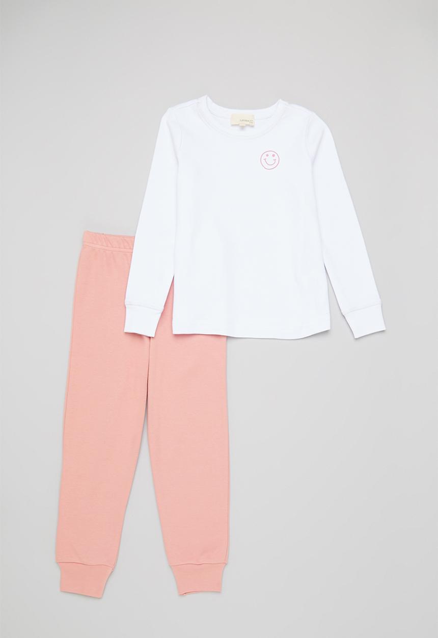 Superbalist Kids - Girls pj set - pink & white