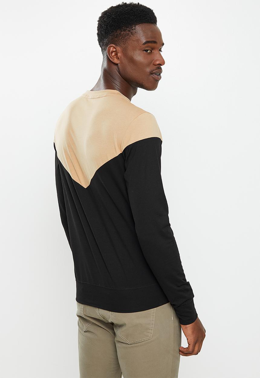 Pierre Cardin - PC Paul Stretch long sleeve Tee - Stone/Black
