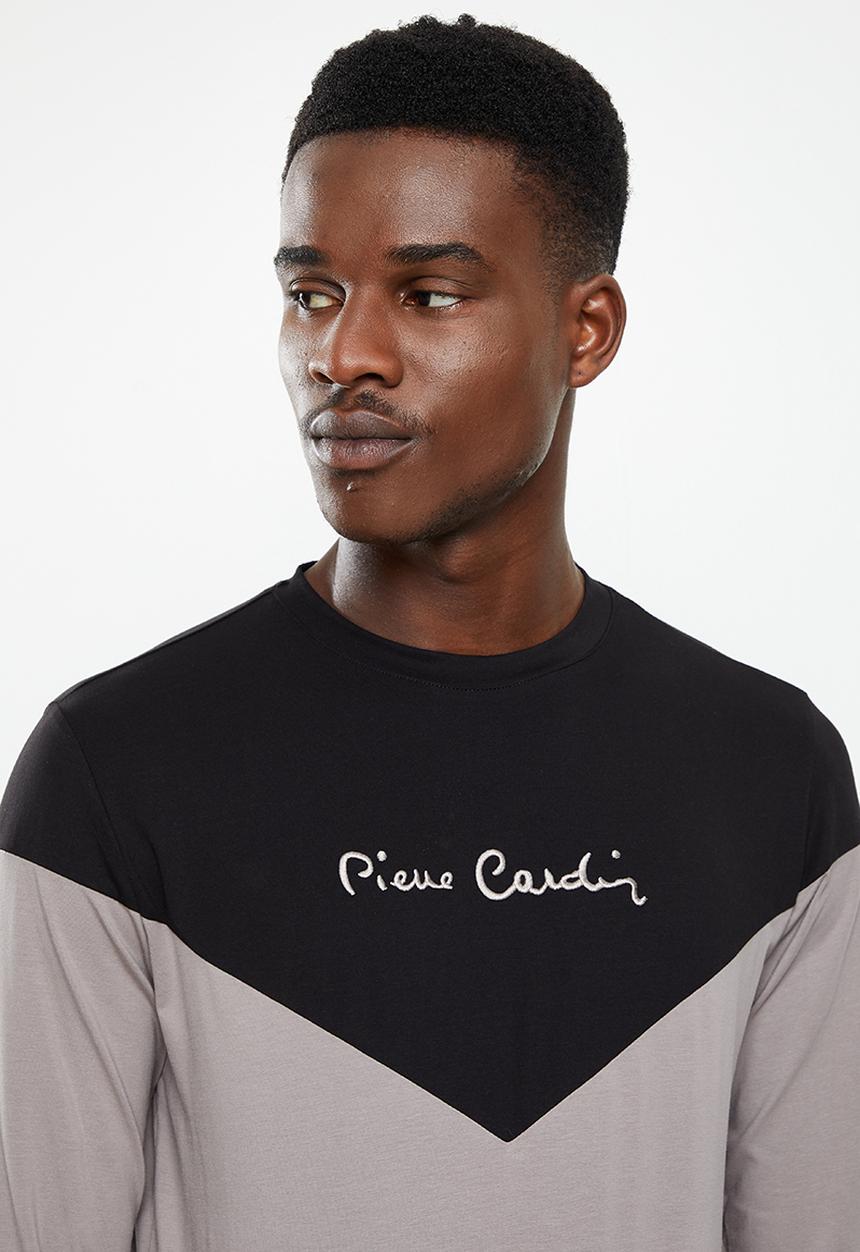 Pierre Cardin - PC  Paul Stretch long sleeve Tee - Black & grey