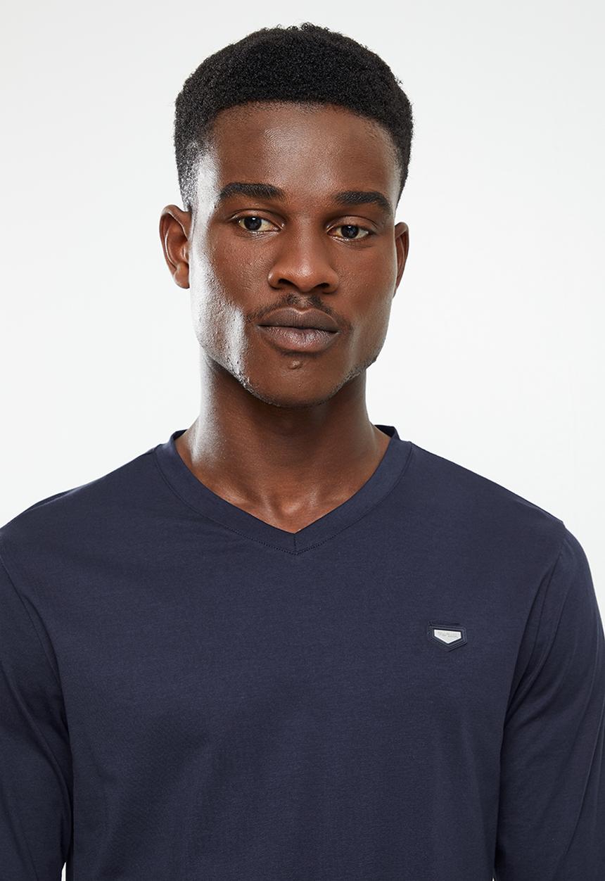 Pierre Cardin - PC V-Neck long sleeve Comfort Tee - Navy