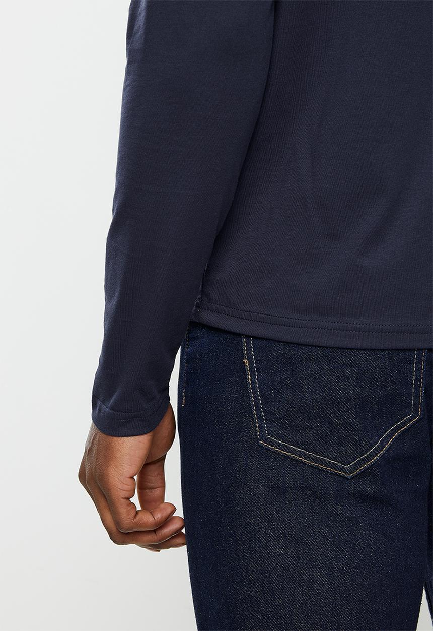 Pierre Cardin - PC V-Neck long sleeve Comfort Tee - Navy