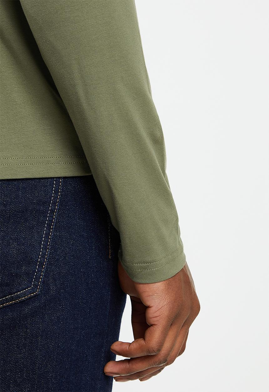 Pierre Cardin - PC V-Neck long sleeve Comfort Tee - Olive