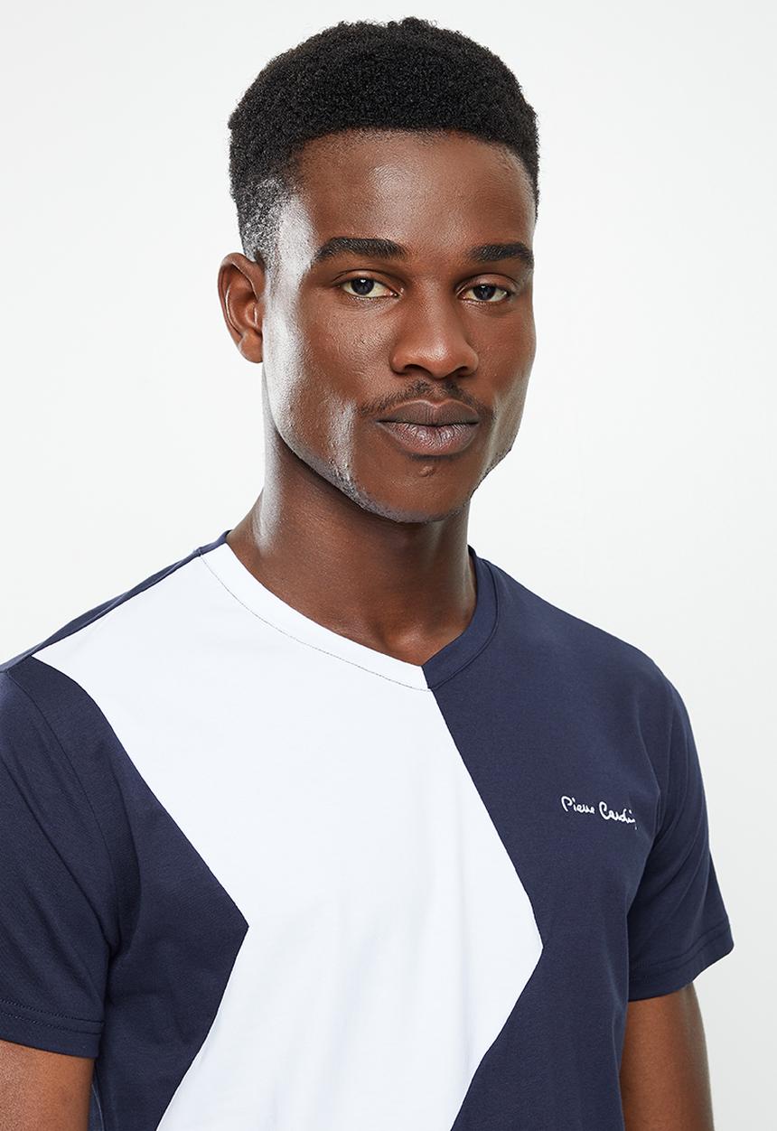 Pierre Cardin - PC Charlie Stretch Blocked Tee - Navy & white