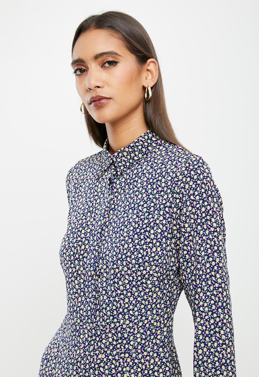Glamorous - Multi ditsy dress - navy