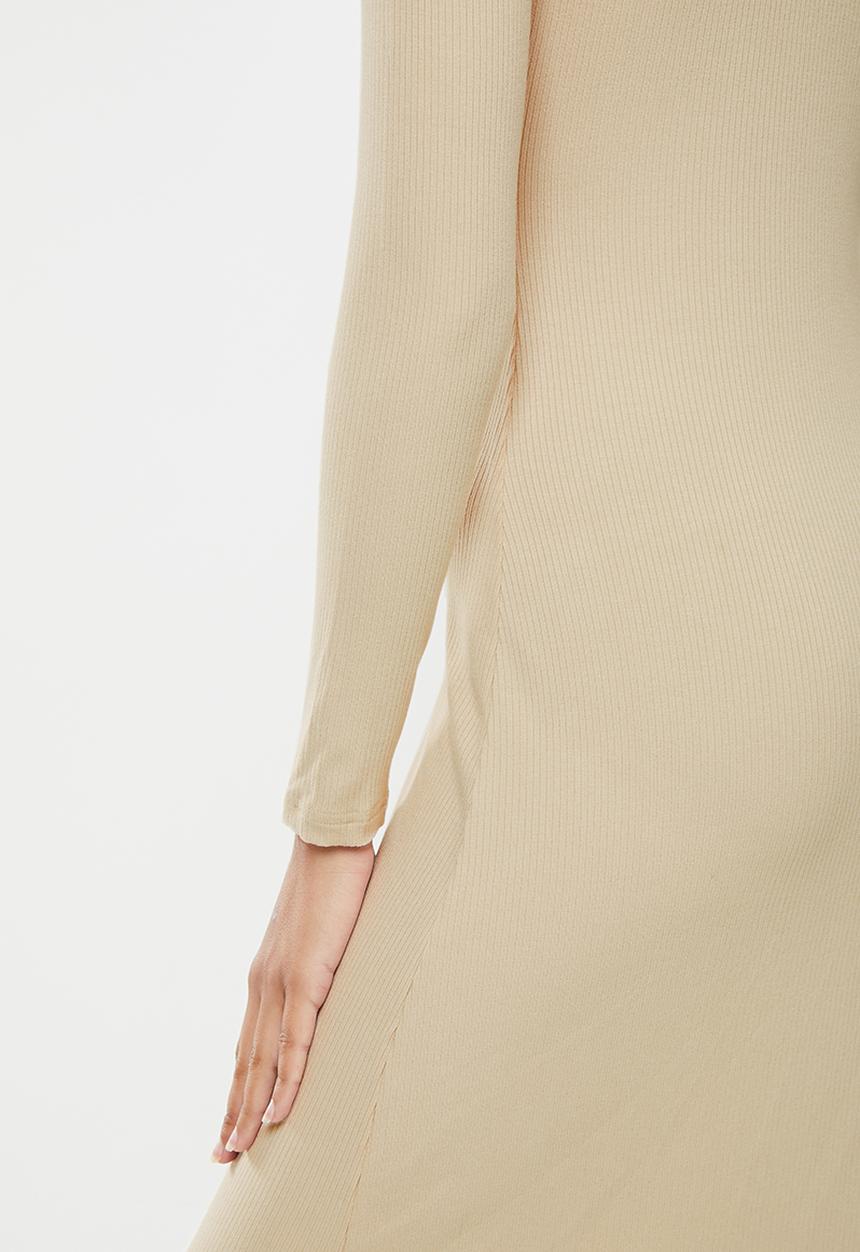 Glamorous - Sand button thru maxi dress - stone