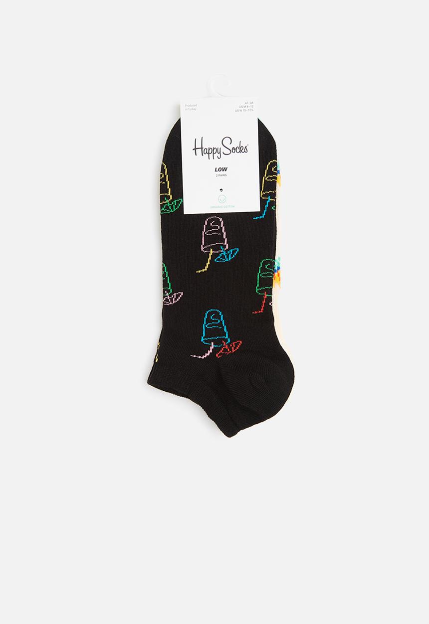 Happy Socks - 2 Pack lemonade low socks - cream & black 