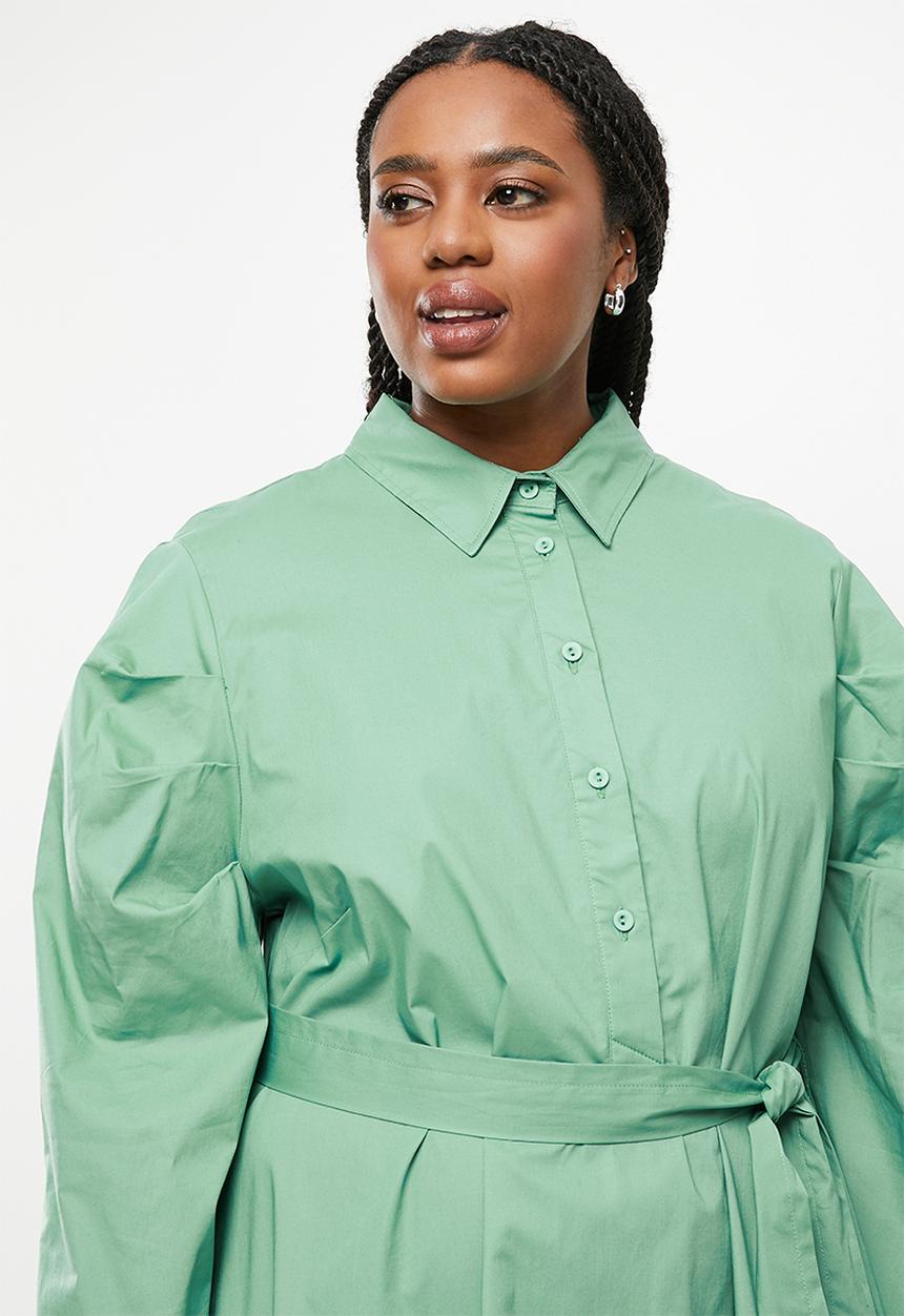 AMANDA LAIRD CHERRY - Plus formosa dress - sage poplin