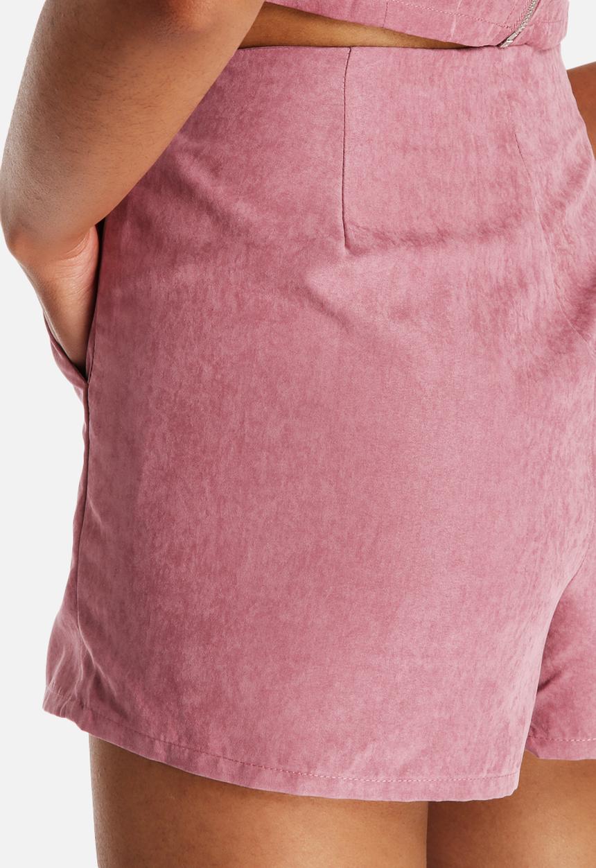 Neon Rose - Pink Suede Shorts