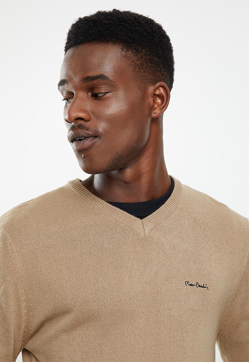Pierre Cardin - PC Classic V-Neck Knitwear - Stone