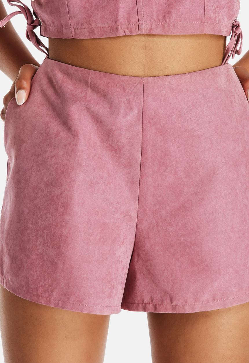 Neon Rose - Pink Suede Shorts