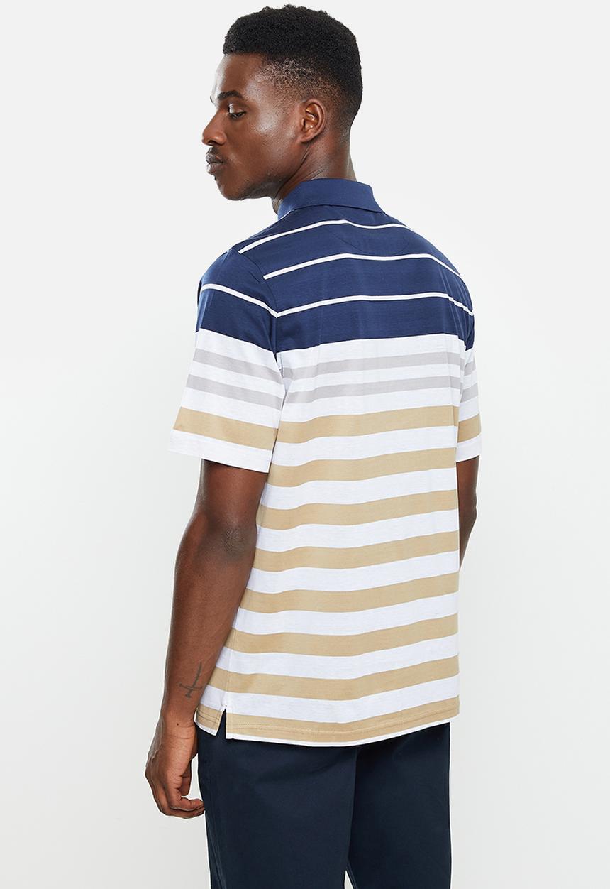 Pierre Cardin - PC Mercerized 115  Richness Golfer - beige & blue