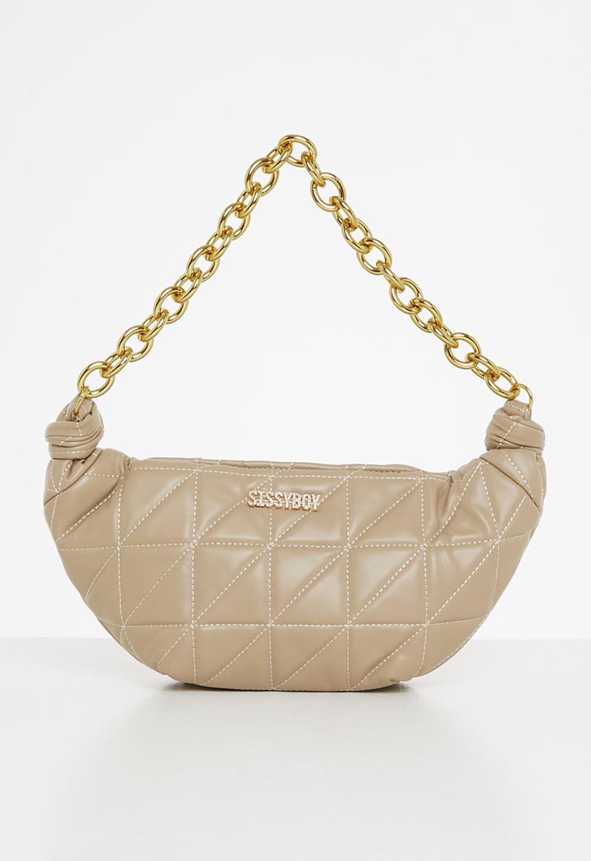 SISSY BOY - Half moon quilted bag - natural