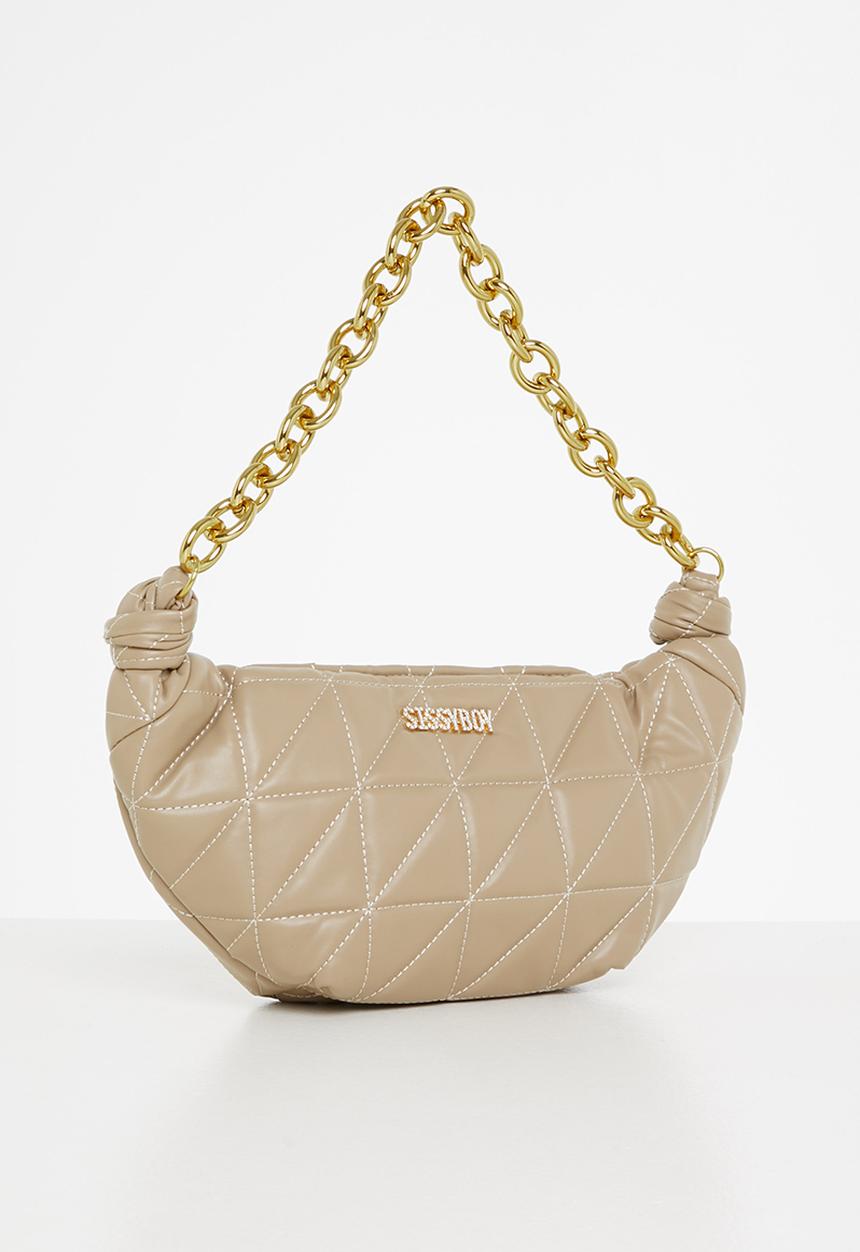 SISSY BOY - Half moon quilted bag - natural