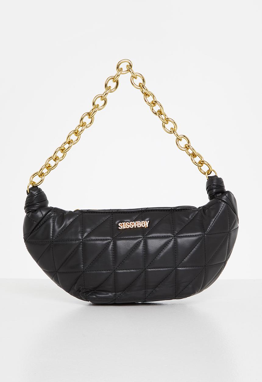 SISSY BOY - Half moon quilted bag - black