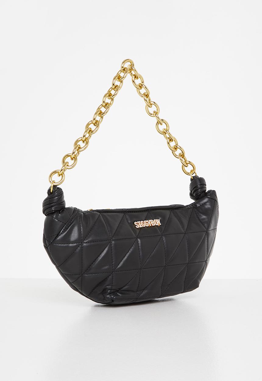 SISSY BOY - Half moon quilted bag - black