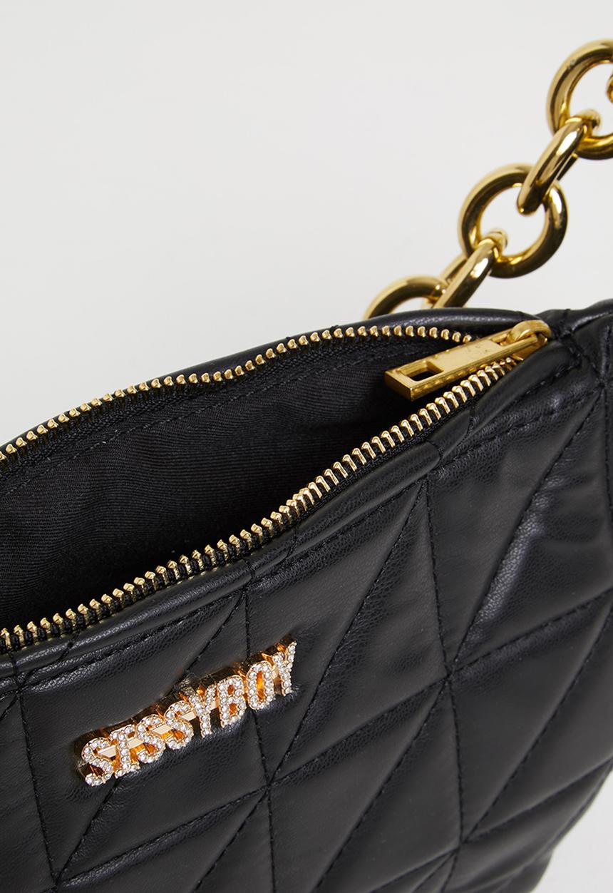 SISSY BOY - Half moon quilted bag - black