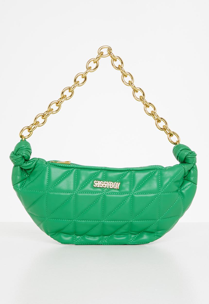 SISSY BOY - Half moon quilted bag - green