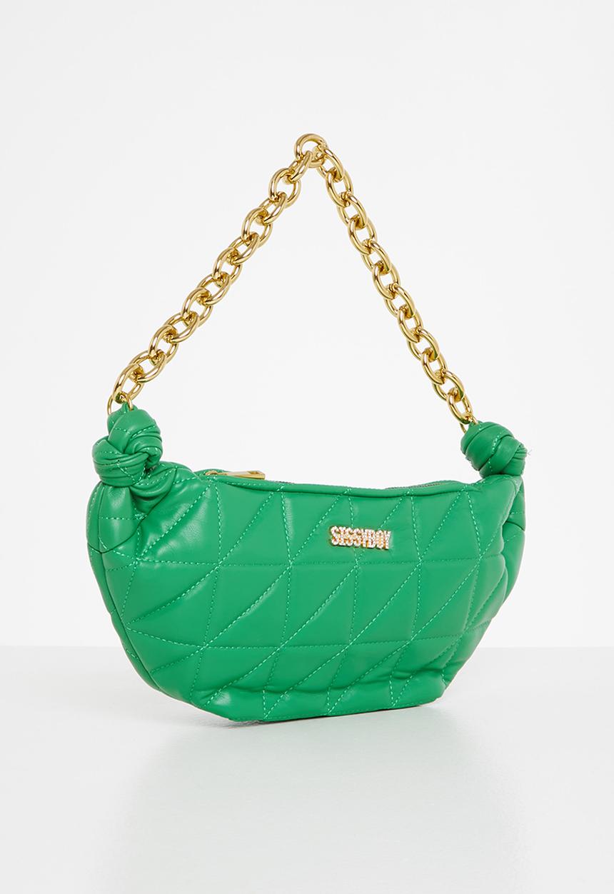 SISSY BOY - Half moon quilted bag - green