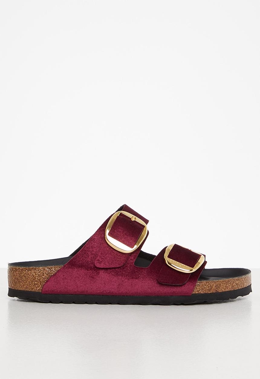 Birkenstock - Arizona big buckle rivet logo velvet regular - maroon