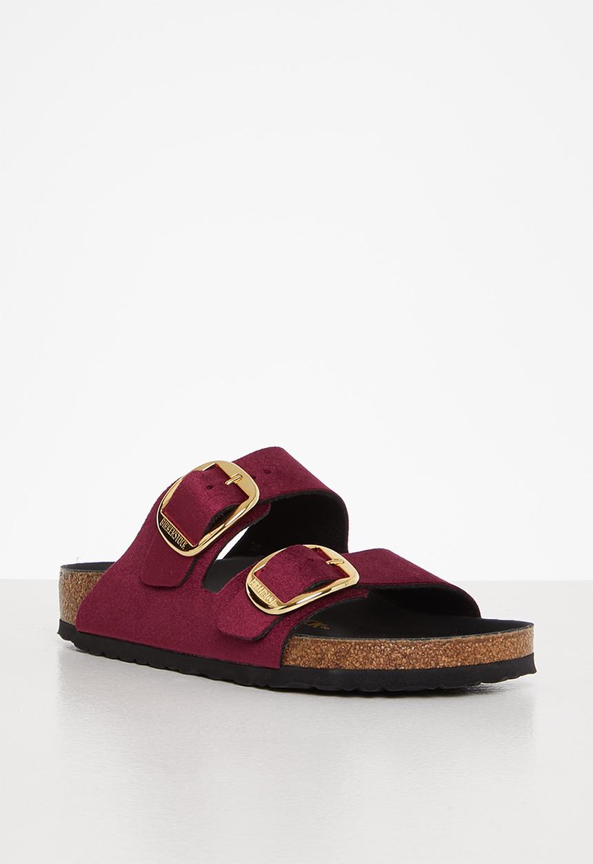 Birkenstock - Arizona big buckle rivet logo velvet regular - maroon