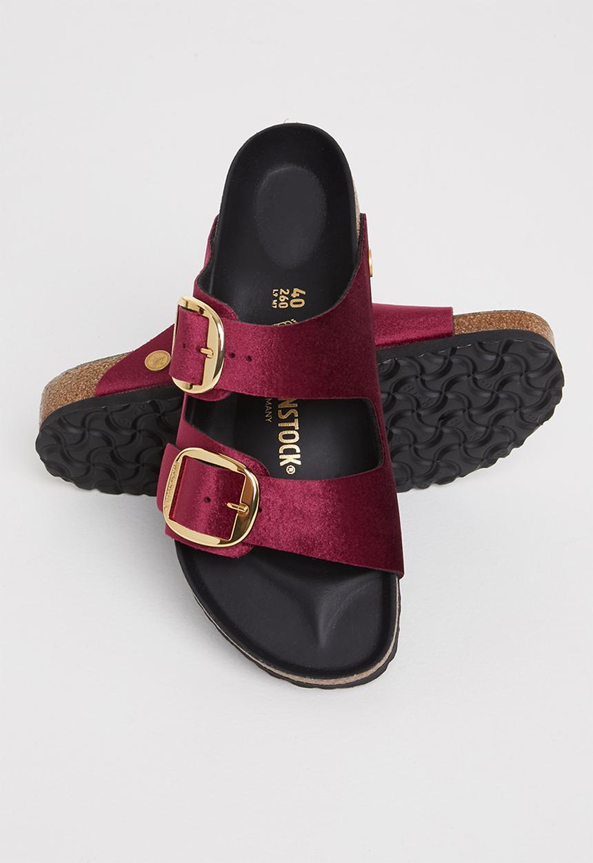 Birkenstock - Arizona big buckle rivet logo velvet regular - maroon