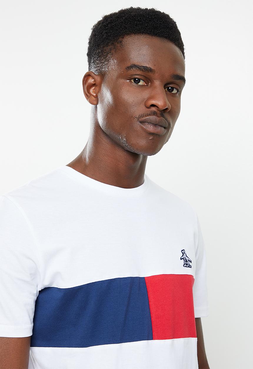 Original Penguin - Split chest t - bright white