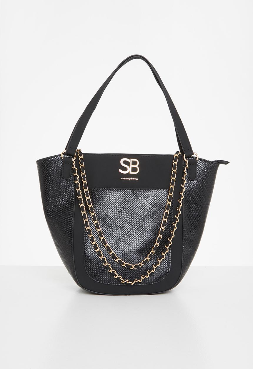 SISSY BOY - Fabric combo tote - black